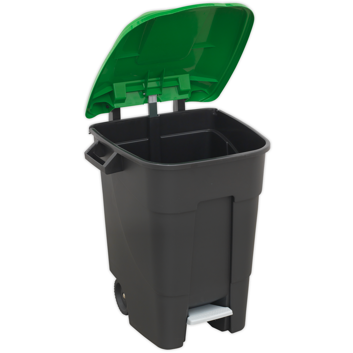Sealey Refuse Wheelie Bin With Quick Release Foot Pedal 100 Litres Green BM100PG
