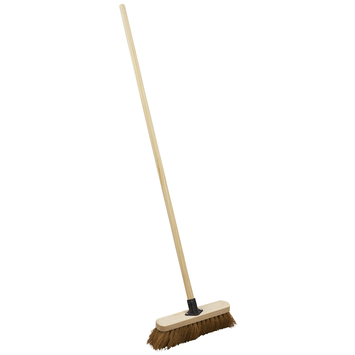 Sealey Broom 300mm Soft Coco Bristle + Handle Bracket For Indoor Outdoor BM12S