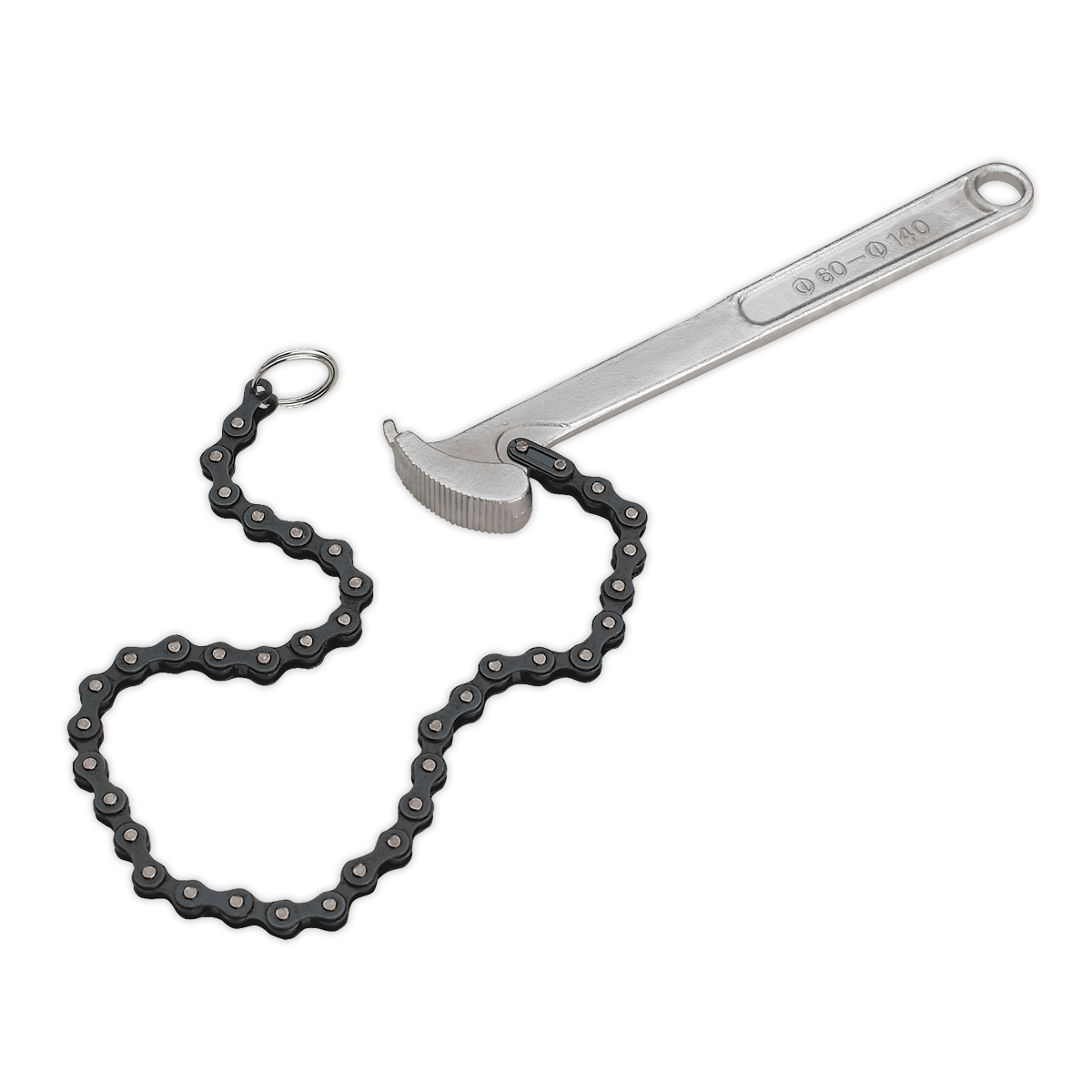 Sealey Oil Filter Chain Wrench With Chrome Finish 60-140mm Capacity AK6409