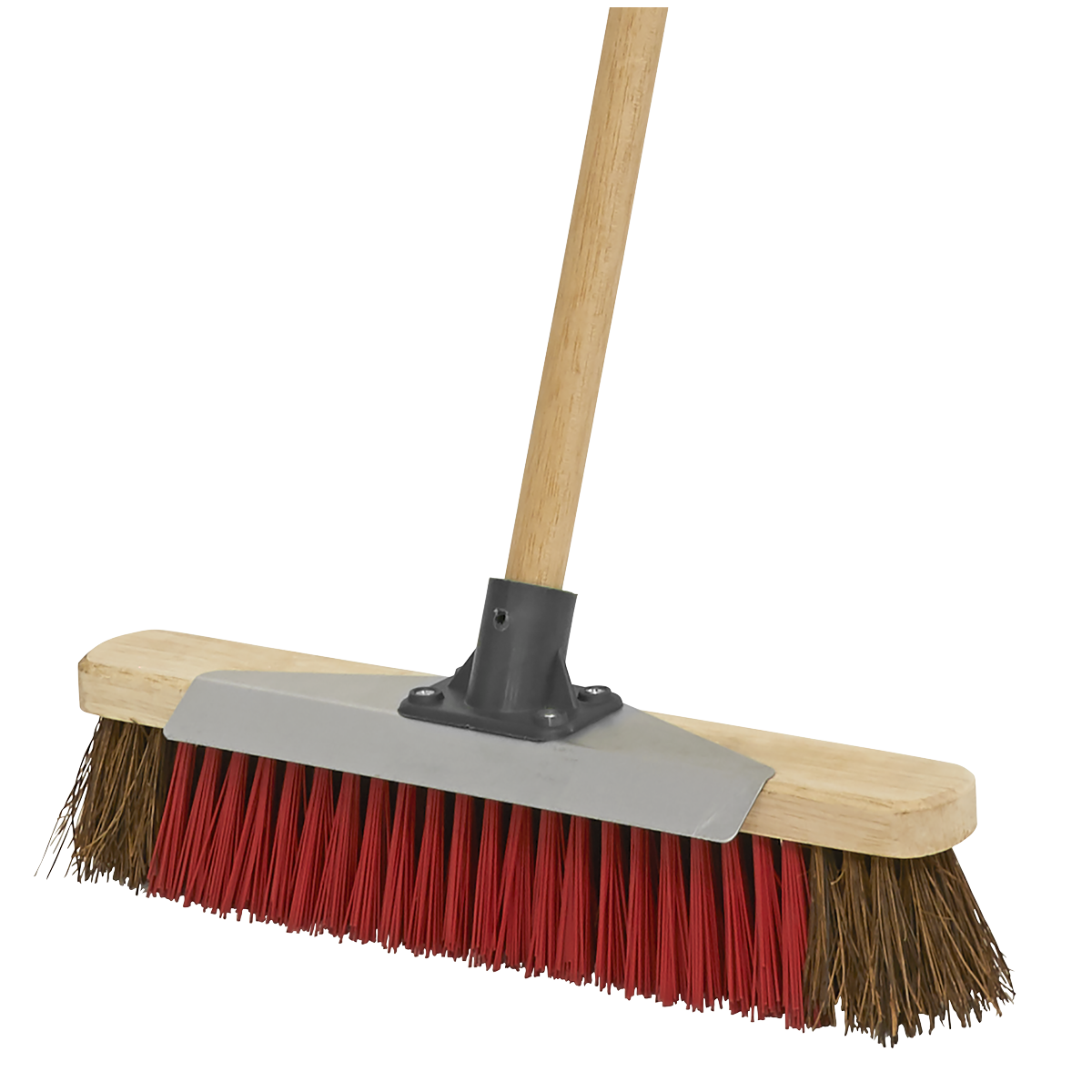 Sealey Heavy Duty Broom + Ice Snow Scraper 16" 405mm Stiff Hard Bristle BM16SC