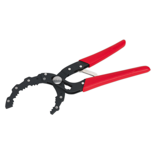 Sealey Auto-Adjusting Oil Filter Pliers With Non-Slip Handles Red AK6419