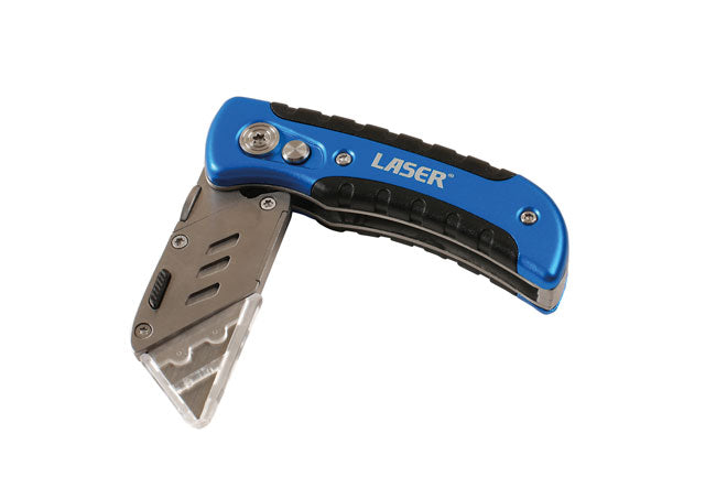 LASER 7870 Folding Utility Knife 155mm High Carbon Steel Blade Aluminium Handle