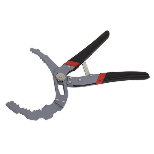Sealey Self-Adjusting Oil Filter Pliers Angled Layered Steel Construction AK6421