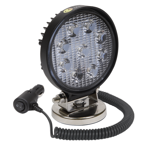 Sealey Round Work Light Lamp 27W SMD LED 2160 Lumens Magnetic Base Set LED3RM