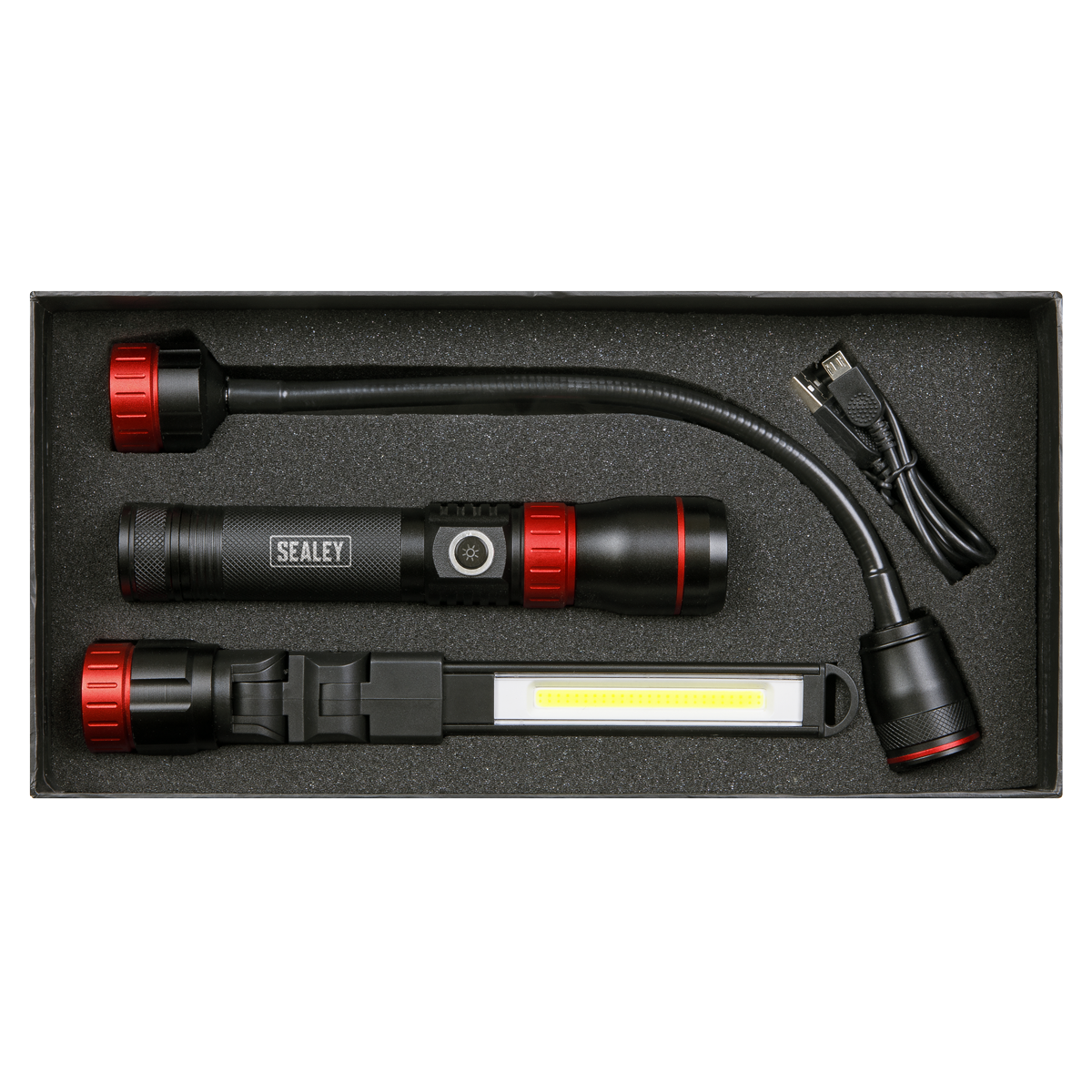 Sealey Interchangeable 3-In-1 COB LED Inspection Lamp Rechargeable LED0131R
