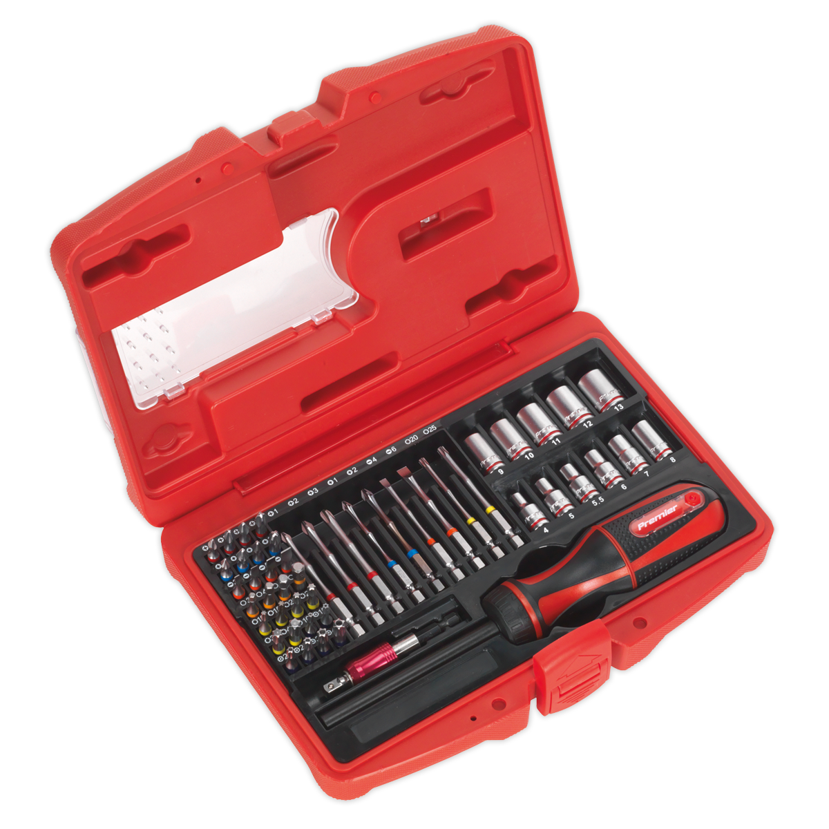 Sealey Fine Tooth Ratchet Screwdriver & Accessory Set 51 Pieces AK64903
