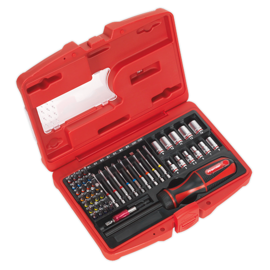 Sealey Fine Tooth Ratchet Screwdriver & Accessory Set 51 Pieces AK64903