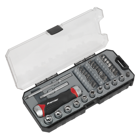 Sealey Fine Tooth Ratchet Screwdriver & Accessory Set 38 Pieces AK64905