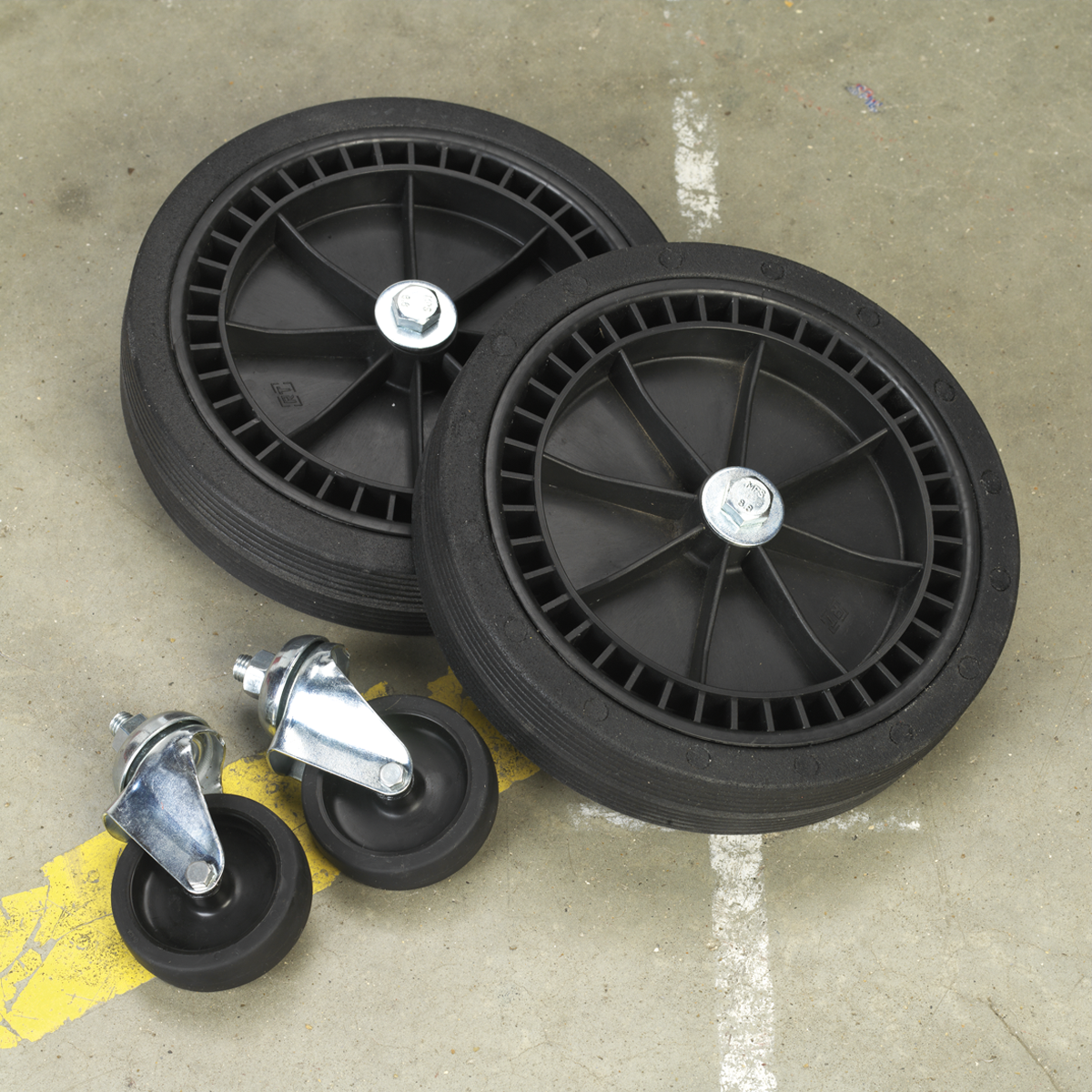 Sealey Wheel Kit For Fixed Compressors - 2 Castors & 2 Fixed Wheels COMPKIT5