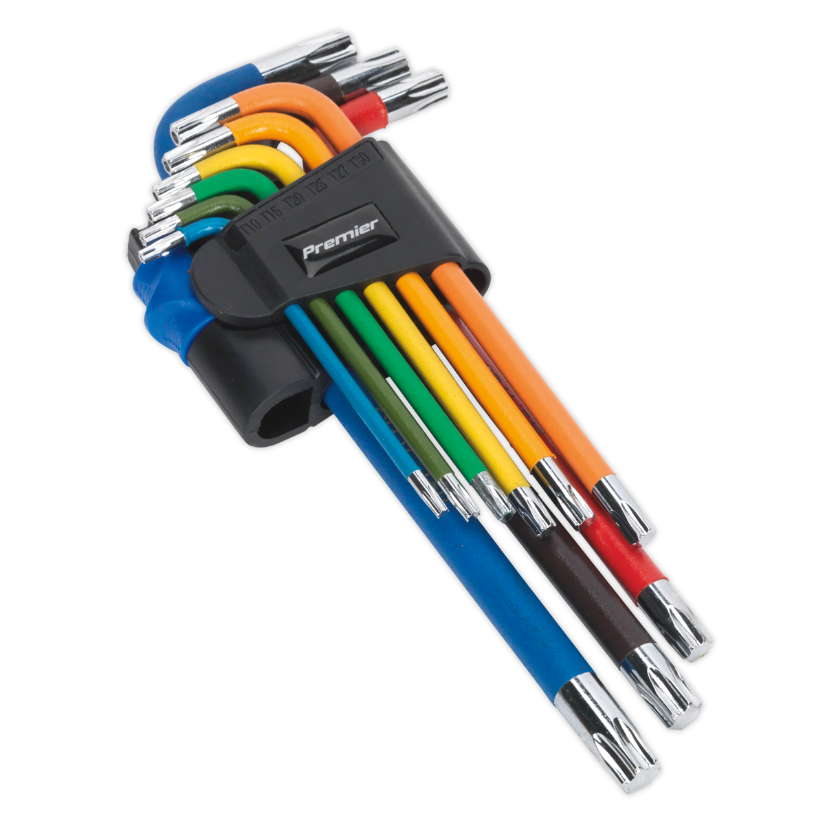 Sealey TRX-Star Key Set 9 Pieces Colour-Coded Long T10-T50 65-175mm AK7193