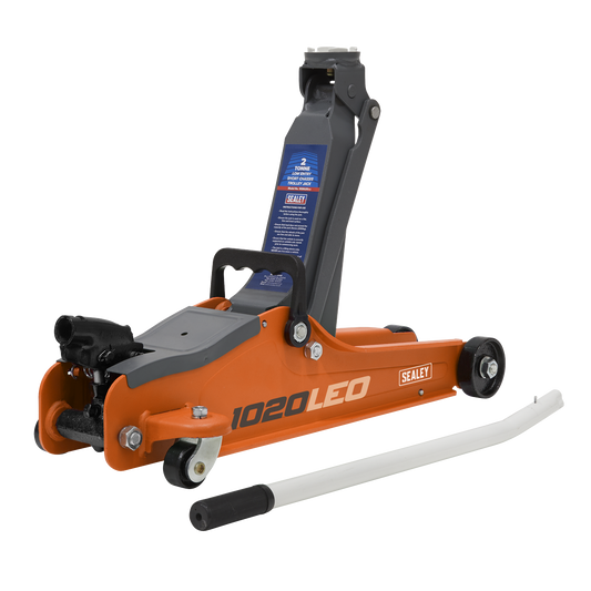 Sealey 2 Tonne Low Profile Short Chassis Trolley Jack Orange 385mm 1020LEO