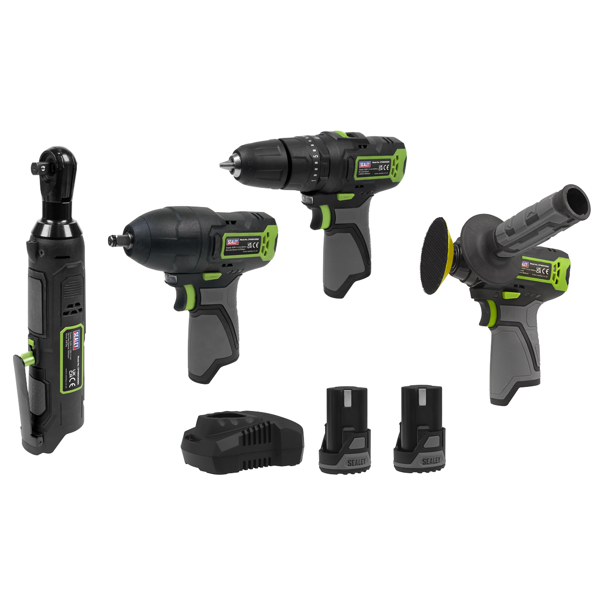 Sealey SV10.8 Series 4x 10.8V Cordless Combo Kit With 2 Batteries & Euro Plug
