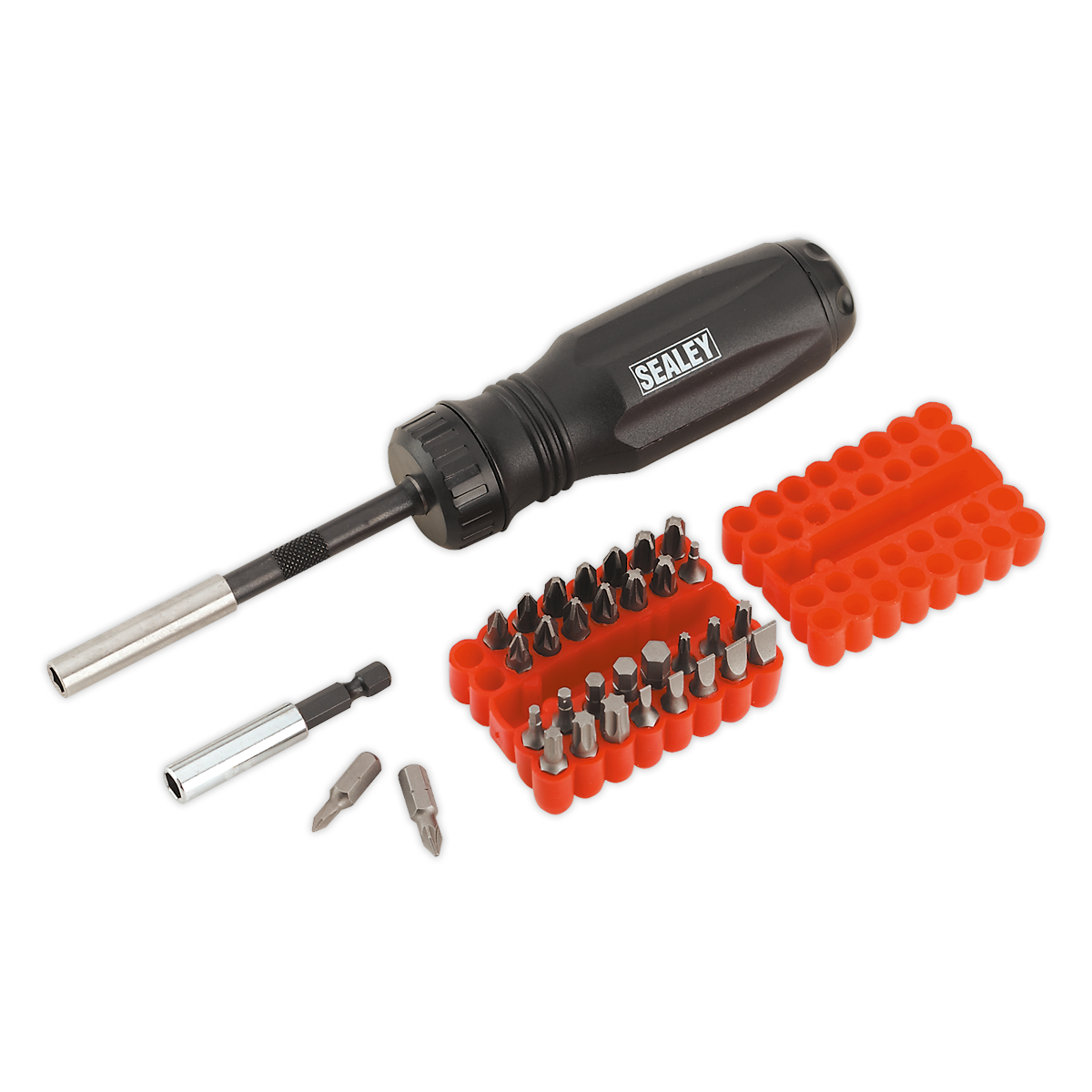 Sealey Gearless Screwdriver With 33 Pcs Bit Set Twist-Reverse Mechanism AK6498