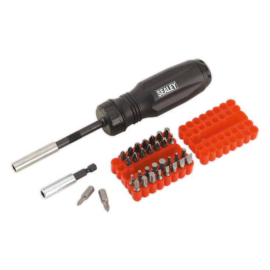 Sealey Gearless Screwdriver With 33 Pcs Bit Set Twist-Reverse Mechanism AK6498