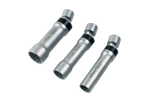 LASER 7891 Spark Plug Socket Wrench Set Chrome Vanadium Steel 12-Point Hexagon