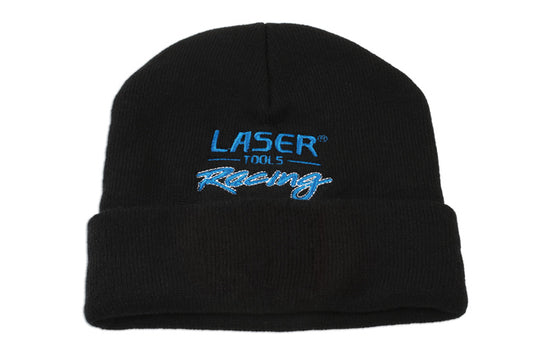 LASER 7905 Racing Beanie Hat 100% Soft Acrylic One Size Winter Cap Black