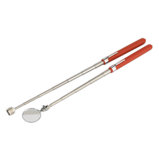 Sealey Telescopic Magnetic Pick-Up & Mirror Set With Pocket-Clip 2 Pieces AK6527