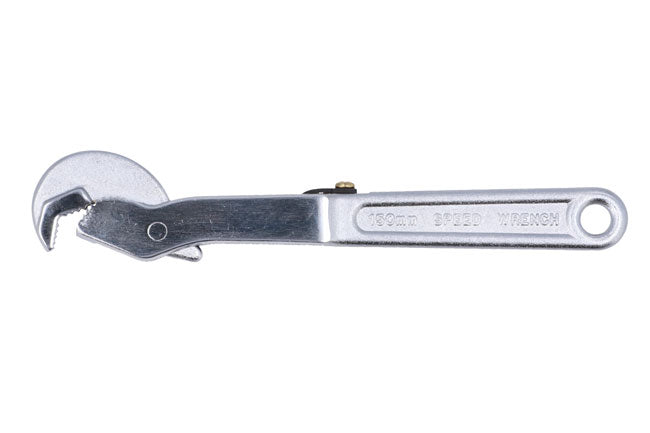 LASER 2463 Speed Wrench 150mm Chrome Vanadium Steel Adjustable Jaw Capacity 18mm
