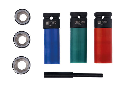 LASER 7920 7 Pieces Wheel Nut & Bolt Extractor Set 1/2" Drive Chrome Molybdenum