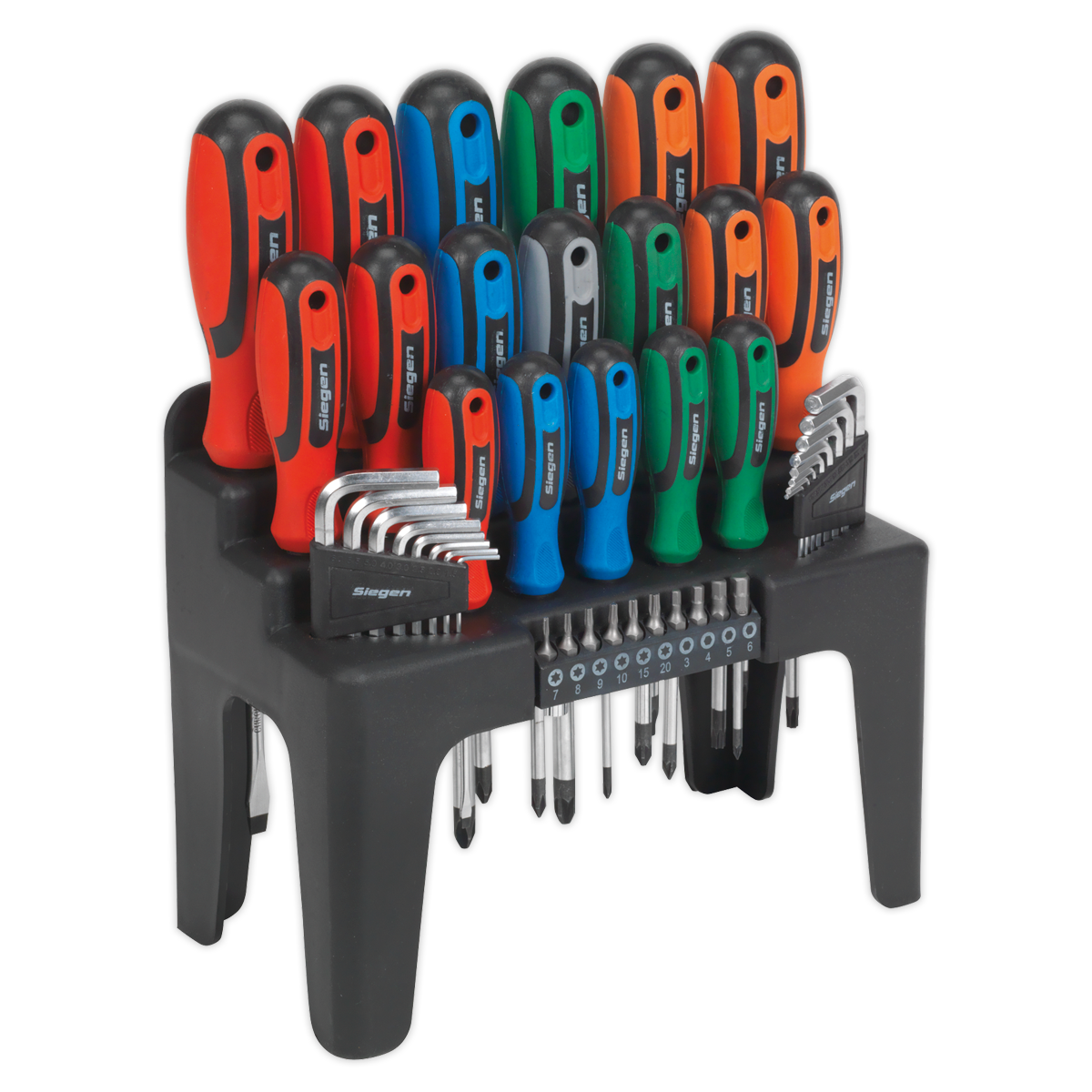 Sealey Screwdriver Hex Key & Bit Set 44 Pcs Slotted Philips Pozi TRX-Star S01090