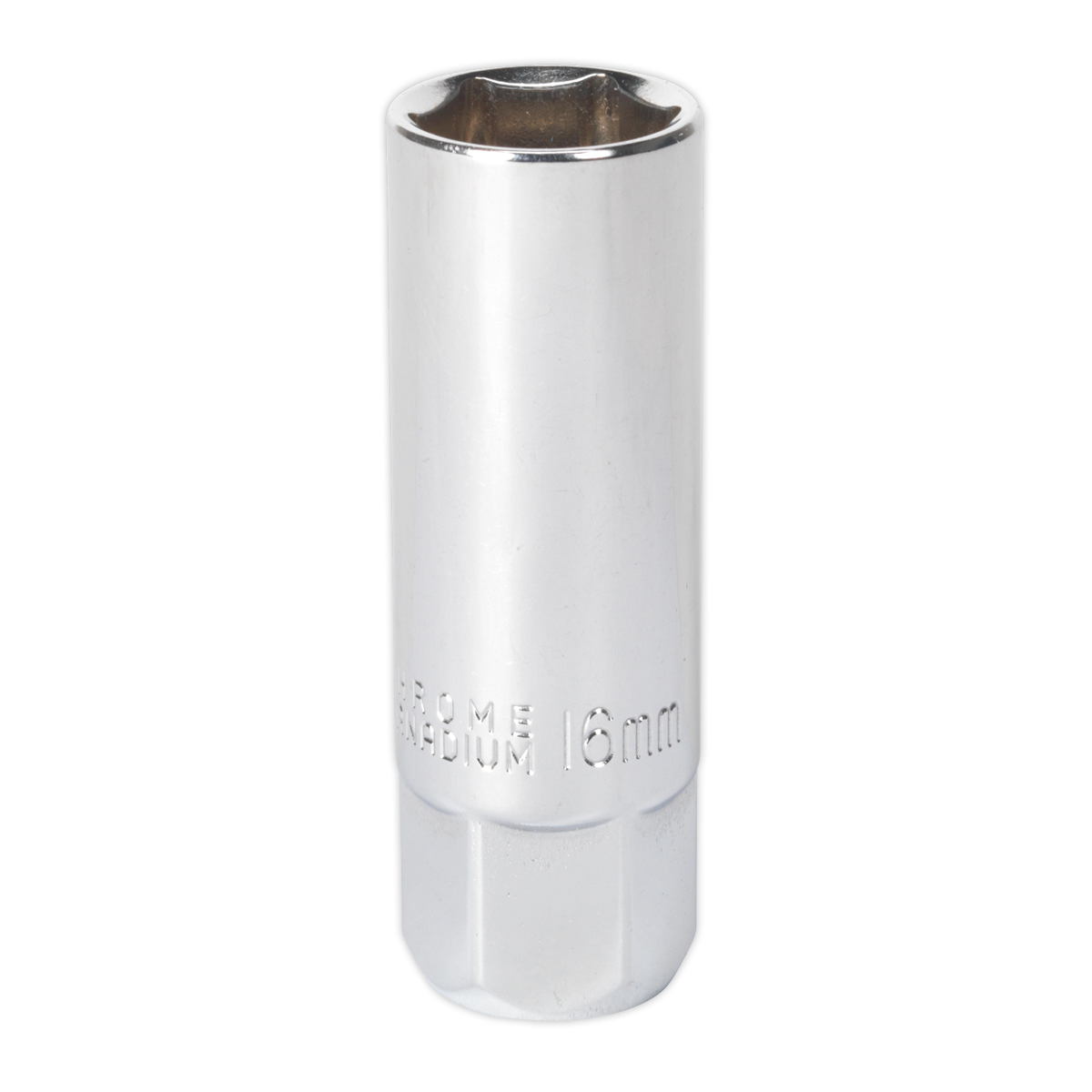 Sealey Spark Plug Socket Chrome Plated 16mm 3/8" Square Drive Magnetic AK654