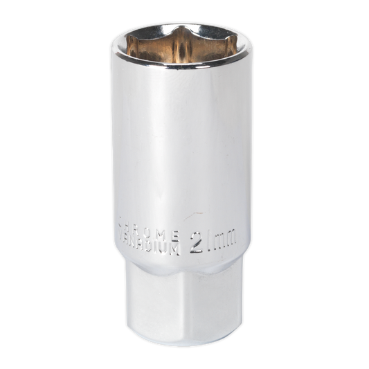 Sealey Spark Plug Socket Chrome Plated 21mm 1/2" Square Drive Magnetic AK6544