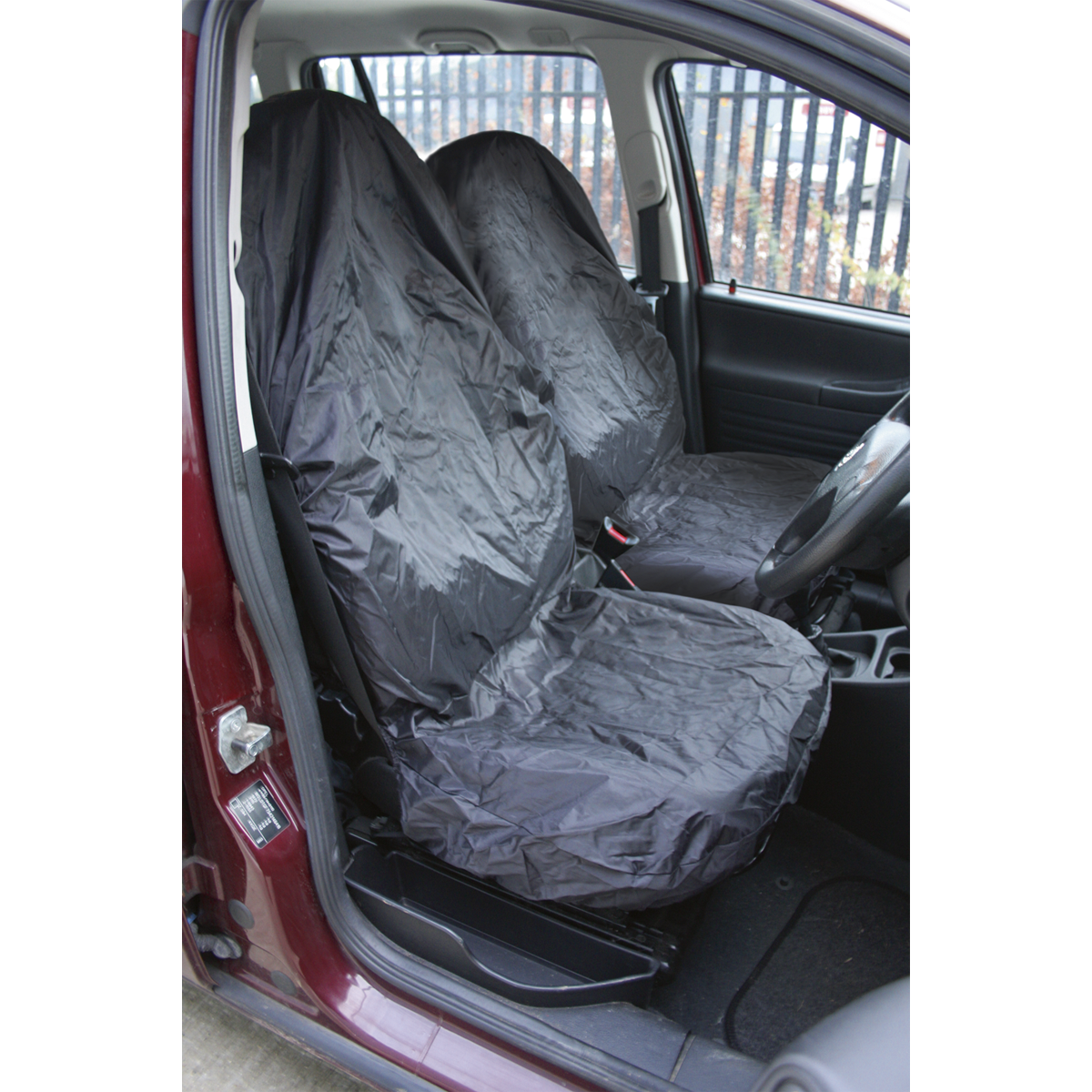 Sealey Front Seat Protector Set 2 Pieces Heavy Duty Water-Resistant Nylon CSC6