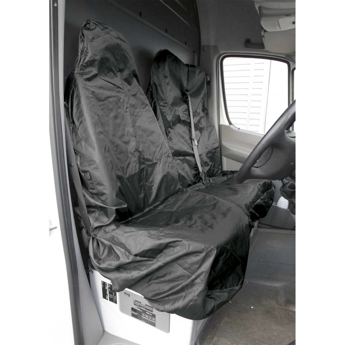 Sealey Van Seat Protector Set 2 Pieces Heavy Duty Waterproof Nylon Black CSC7