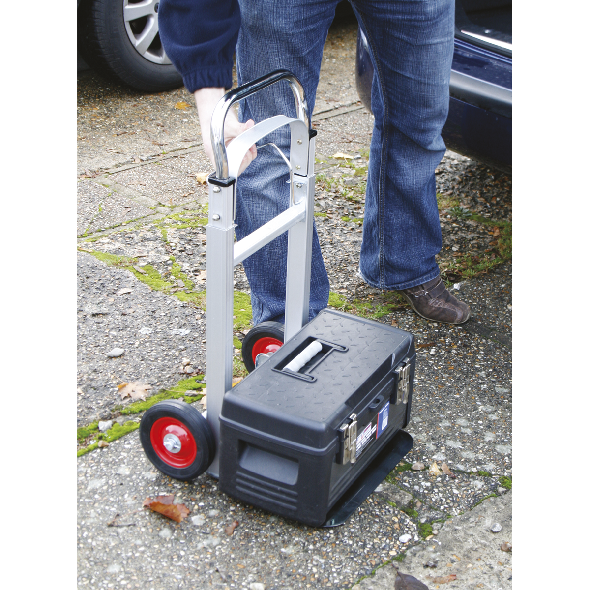 Sealey Folding Sack Truck With Lightweight Aluminium Frame 90kg Capacity CST980