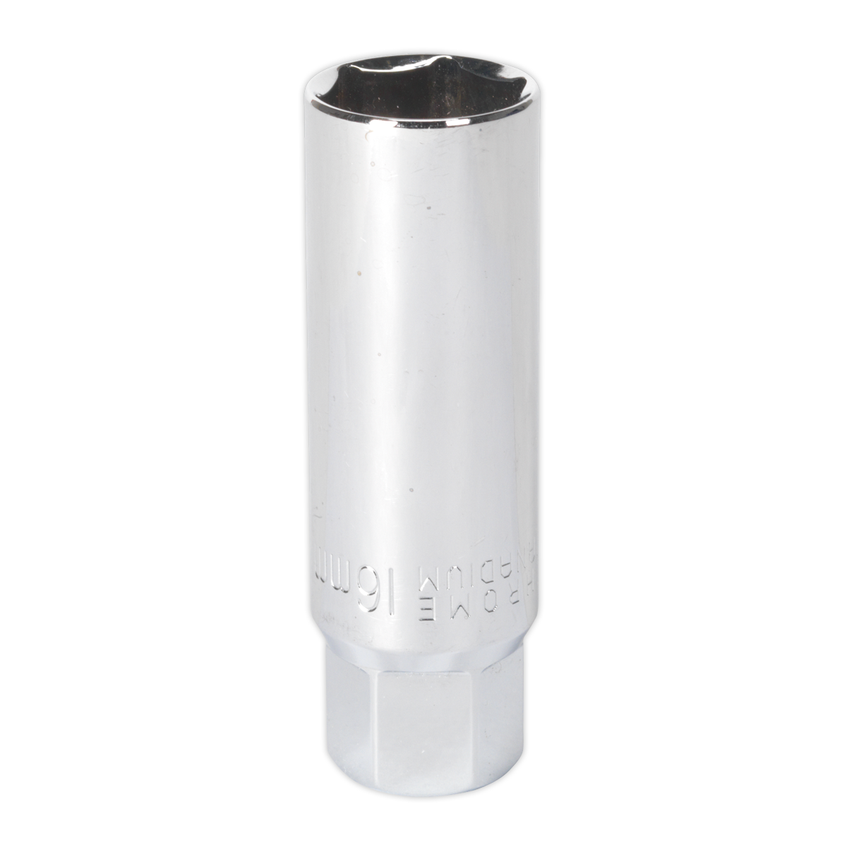 Sealey Spark Plug Socket 16mm 3/8" Square Drive Thin Wall Silver AK6557