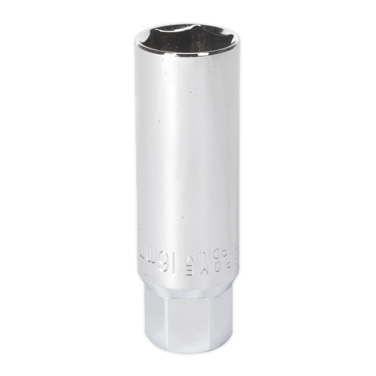 Sealey Spark Plug Socket 16mm 3/8" Square Drive Thin Wall Silver AK6557