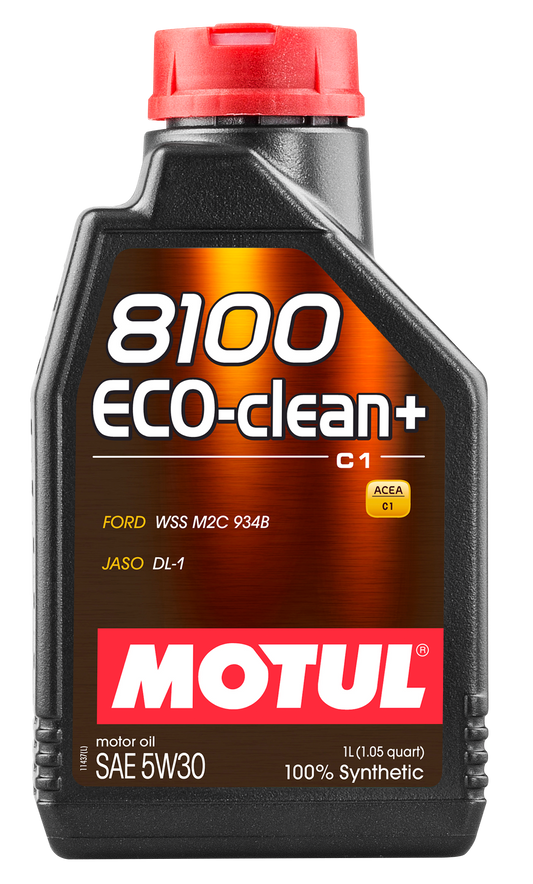 Motul 8100 ECO-CLEAN+ 5W30 1 Liter Auto Oil Lubricant 5W-30 Fully Synthetic