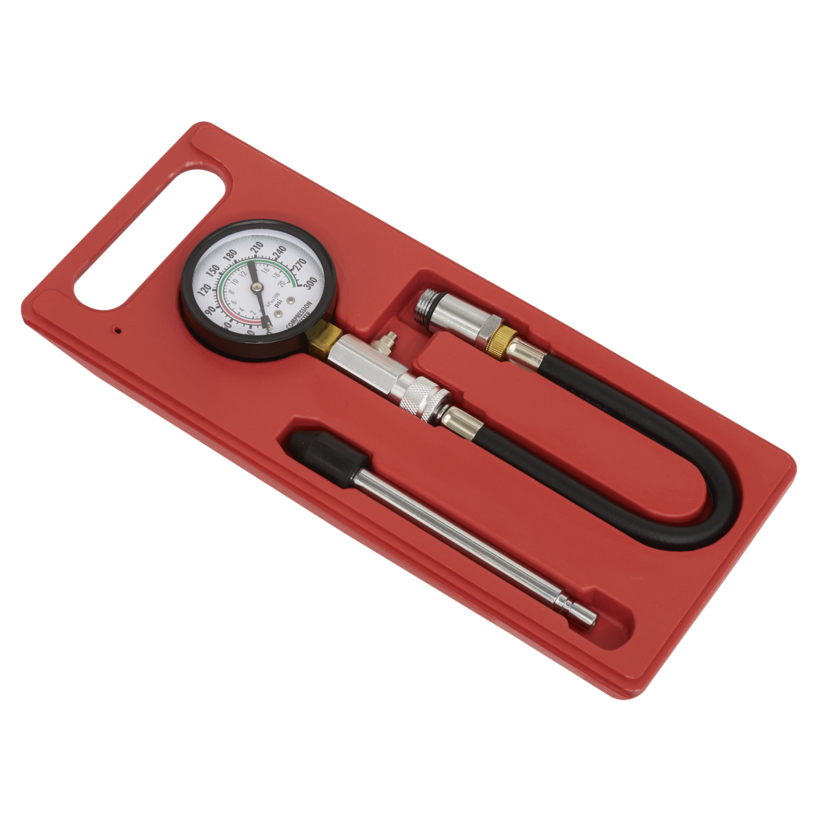 Sealey Petrol Engine Compression Test Kit Large Easy-To-Read Gauge 3 Pcs CT951