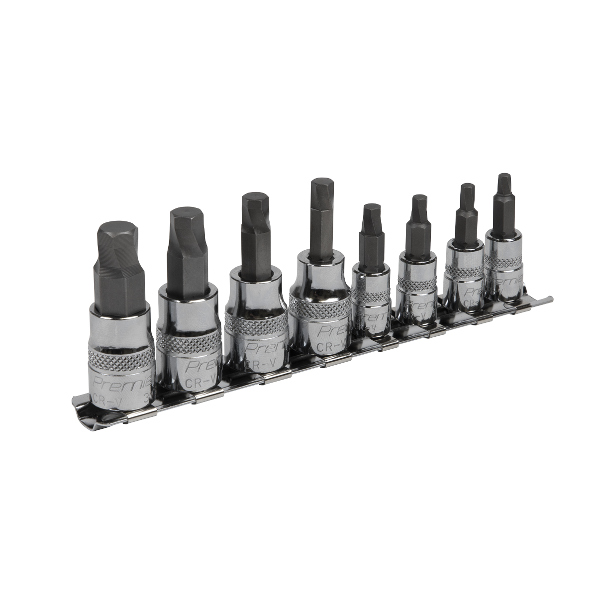 Sealey Hex Socket Bit Set Lock-On 8pc 1/4" & 3/8" Square Drive Imperial AK65602