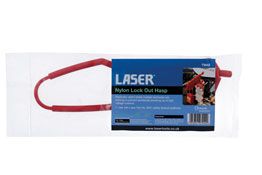 LASER 7942 Nylon Lockout Hasp 193mm Red Non-Conductive 6-Hole Safety Lockout