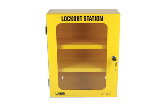 LASER 7947 Lockout Management Station Yellow Wall Mounted Key Cabinet For Safety