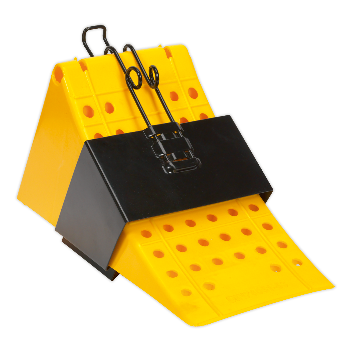 Sealey Fits HGV Wheel Chock Stopper With Bracket High-Density Plastic x1 CV127