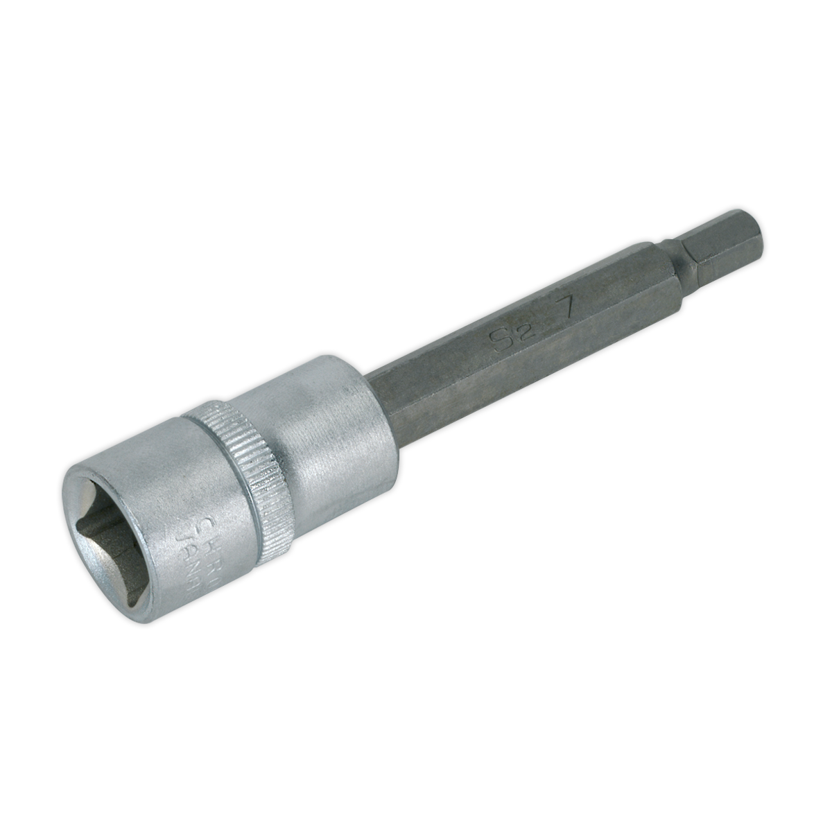 Sealey Hex Socket Bit With Knurled Ring 7mm Long 1/2" Square Drive AK657