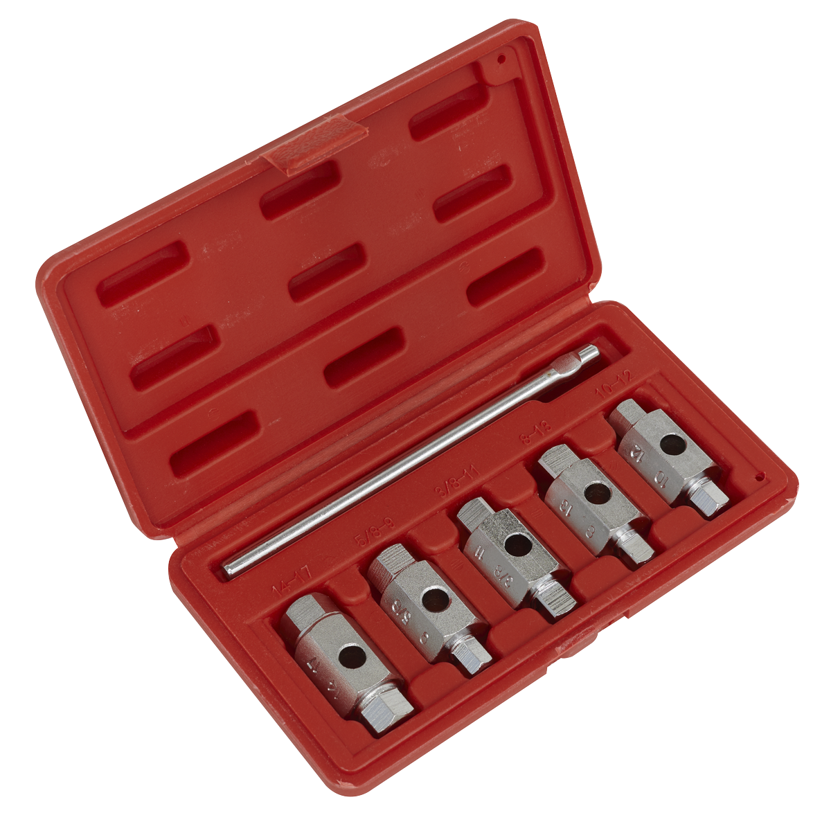 Sealey Oil Drain Plug Key Set With Satin Chrome Finish 6pc Double End AK659