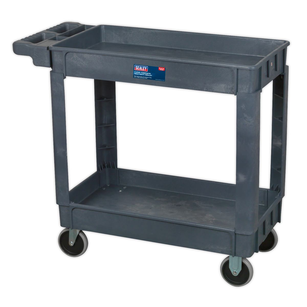 Sealey 2-Level Composite Heavy Duty Trolley With Four Large Rubber Wheels CX202