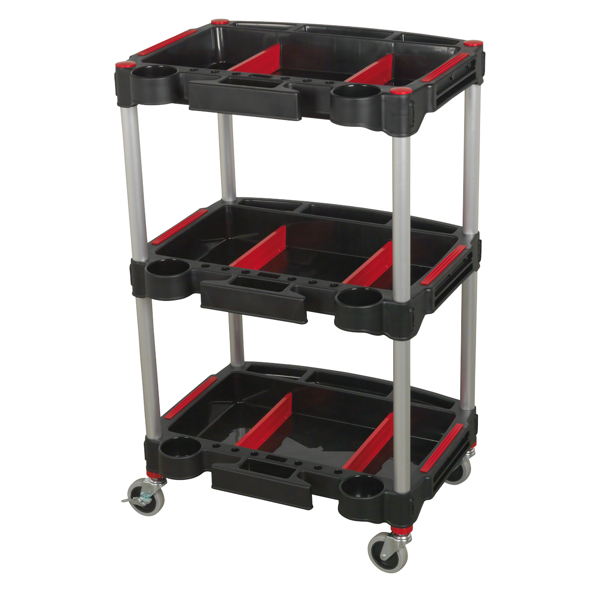 Sealey Workshop Trolley 3-Level Composite With Parts Storage Capacity 90kg CX313