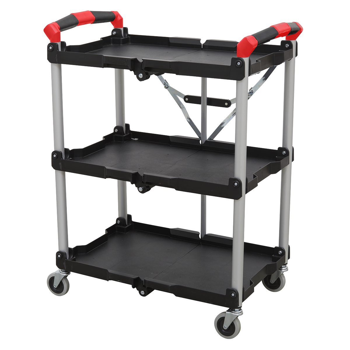 Sealey Folding Workshop Trolley Storage 3 Levels 25kg Capacity/Shelf CX314