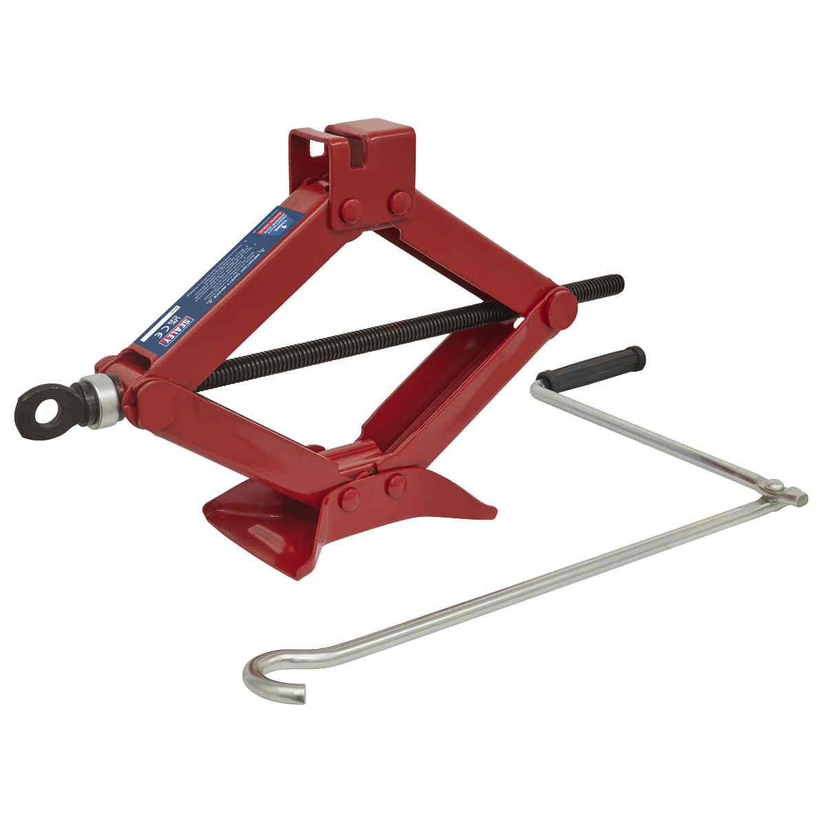 Sealey 1 Tonne Heavy Duty Scissor Jack With Fine Rolled Thread - Red 57M