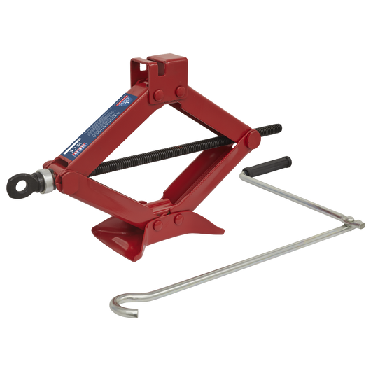 Sealey 1 Tonne Heavy Duty Scissor Jack With Fine Rolled Thread - Red 57M