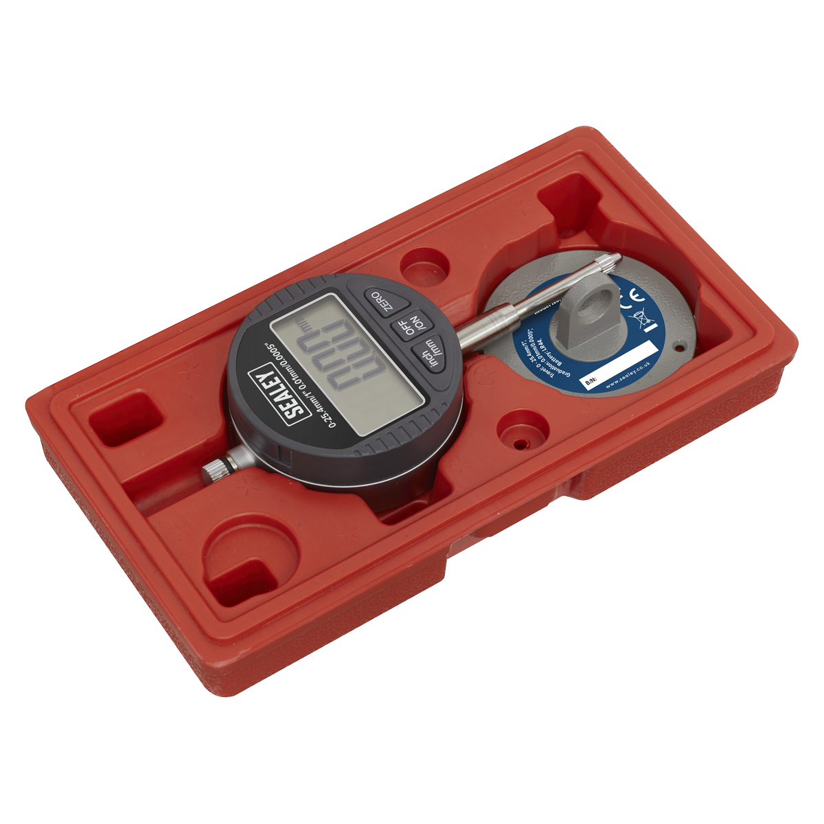 Sealey Dual Reading Digital Dial Bore Gauge With Lugged Back Plate DBG506D