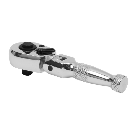 Sealey Ratchet Wrench Flexi-Head Stubby 1/4" Drive Built-In Pivot AK660SF