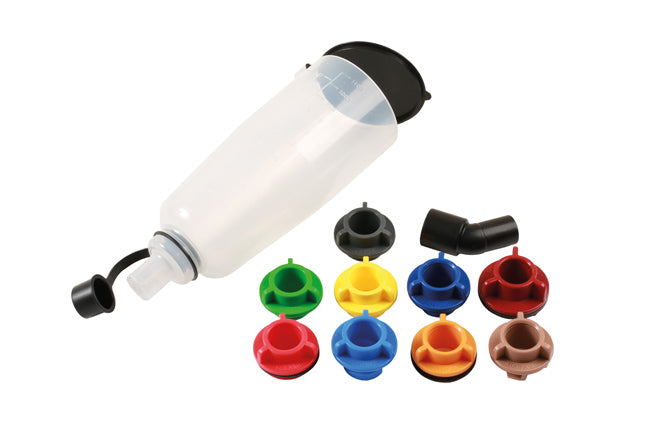 LASER 7980 Oil Funnel Kit With 9 Caps & Angle Adaptor Spill-Free Engine Filling