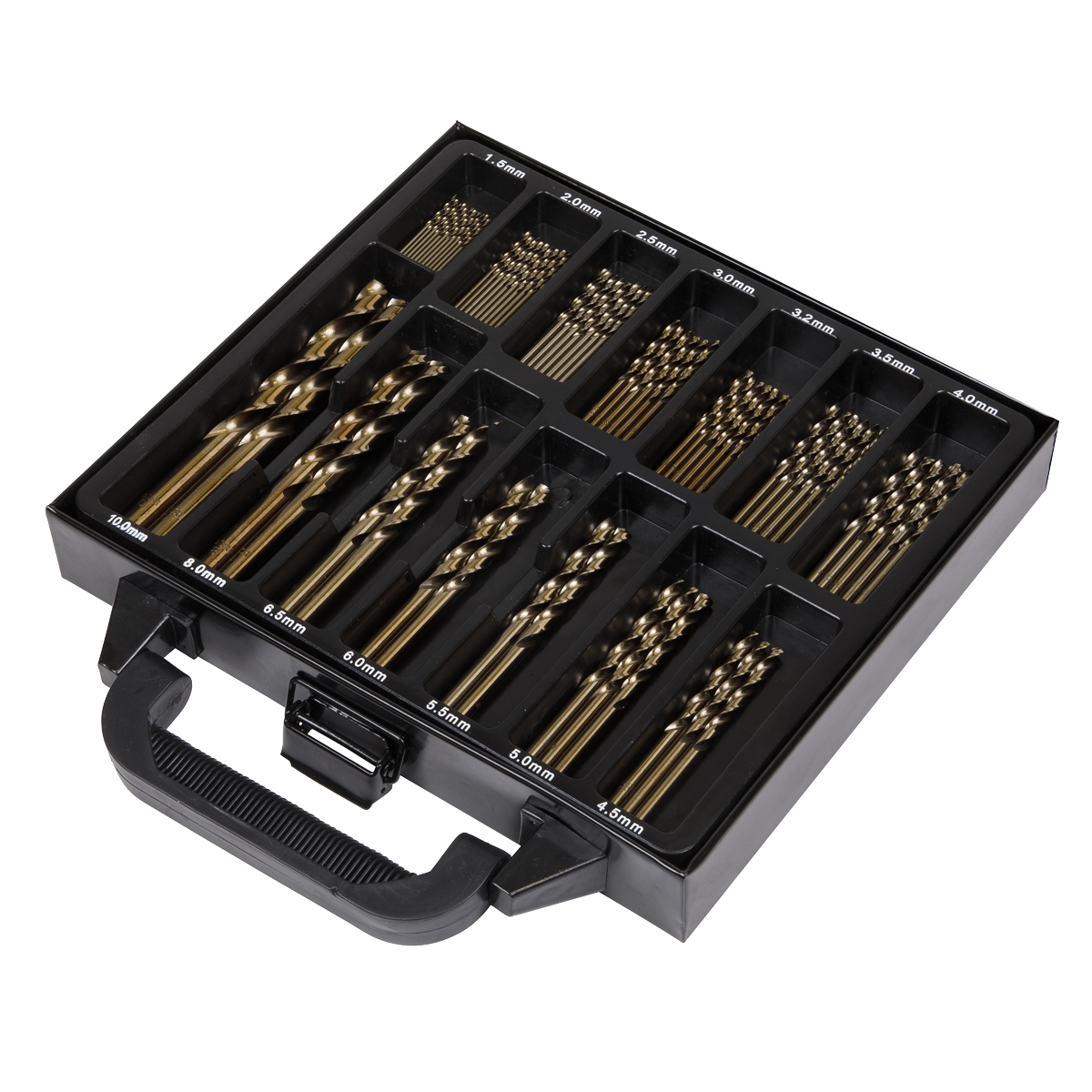 Sealey Drill Bit Set HSS Cobalt Fully Ground 99pc In Metal Storage Case DBS99CB