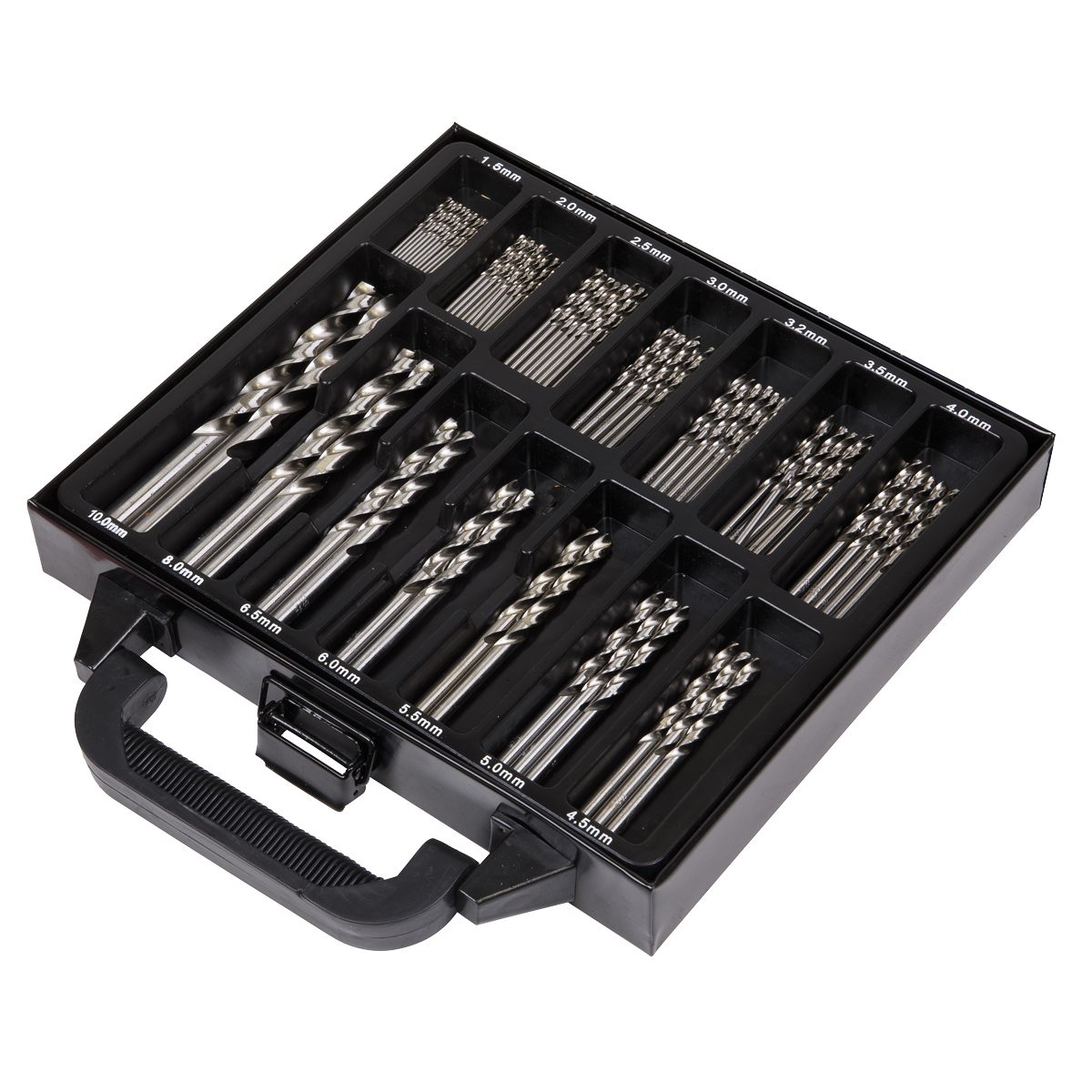 Sealey Drill Bit Set Fully Ground Clog-Free Swarf Clearance 99 Pieces DBS99FG