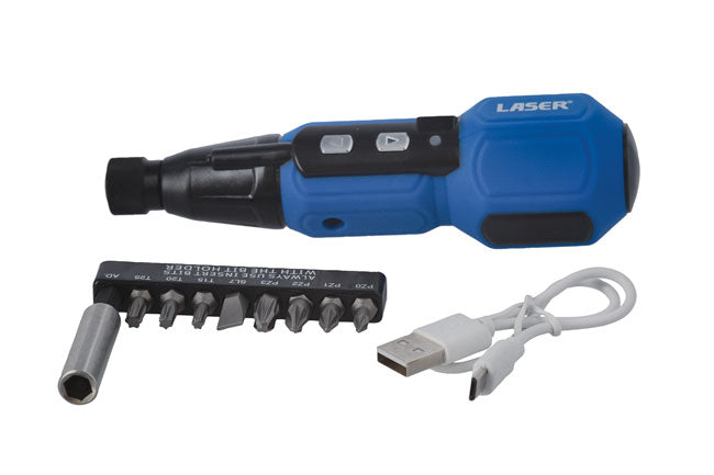 LASER 7985 11 Pcs Cordless Screwdriver Electric Set 3.6V USB Rechargeable LED